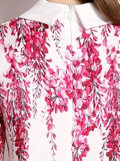 Women's Party Dress Casual Dress Sheath Dress Mini Dress Black White Long Sleeve Floral Print Fall Winter Autumn Shirt Collar Fashion Vacation 2023 M L XL XXL -Tesla Style kmrnkj1697451971977