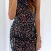 Women's Party Dress Sequin Dress Homecoming Dress Mini Dress Black White Pink Sleeveless Multicolor Sequins Summer Crew Neck Party Birthday Spring Dress 2023 S M L XL 2XL
