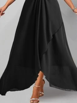 Women's Party Dress Black Velvet Dress Long Dress Maxi Dress Black 3/4 Length Sleeve Floral Patchwork Spring Fall Winter Crew Neck Party -Tesla Style kpqsgg1697444370980