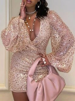 Women's Party Dress Sequin Dress Homecoming Dress Mini Dress Black White Champagne Long Sleeve Pure Color Sparkly Glitter Sequins Spring 11 Women's Party Dress Sequin Dress Homecoming Dress Mini Dress Black White Champagne Long Sleeve Pure Color Sparkly Glitter Sequins Spring -Tesla Style kptqrt1693897490159