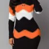 Women's Sweater Dress Jumper Dress Casual Dress Mini Dress Fashion Color Block Outdoor Daily Going Out Crew Neck Long Sleeve 2023 Regular Fit Orange S M L XL XXL 3XL