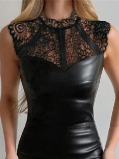 Women‘s Prom Dress Party Dress Black Dress Bodycon Long Dress Maxi Dress Sleeveless Pure Color Lace Spring Fall Winter Stand Collar Fashion Birthday Evening Party Wedding Guest 2023 S M L XL 6 Women‘s Prom Dress Party Dress Black Dress Bodycon Long Dress Maxi Dress Sleeveless Pure Color Lace Spring Fall Winter Stand Collar Fashion Birthday Evening Party Wedding Guest 2023 S M L XL -Tesla Style krmdos1693994118886