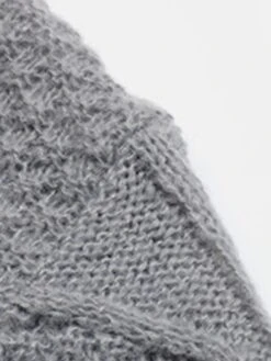 Women's Sweater Dress Jumper Dress Casual Dress Mini Dress Warm Pure Color Outdoor Casual Daily Going Out V Neck Long Sleeve 2023 Loose Fit Gray S M L -Tesla Style ksgdgl1695194444932