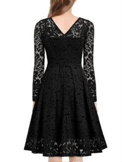 Women‘s Party Dress Wedding Guest Dress Lace Dress Dress Knee Length Dress Black Wine Navy Blue Long Sleeve Pure Color Lace Winter Fall Spring V Neck Elegant Winter Dress Office 2023 S M L XL XXL 3XL 20 Women‘s Party Dress Wedding Guest Dress Lace Dress Dress Knee Length Dress Black Wine Navy Blue Long Sleeve Pure Color Lace Winter Fall Spring V Neck Elegant Winter Dress Office 2023 S M L XL XXL 3XL -Tesla Style kssorc1635935570443