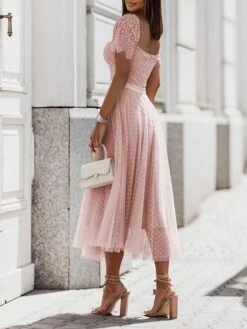 Women's Party Dress Corset Dress Lace Dress Midi Dress Black Pink Fuchsia Short Sleeve Polka Dot Lace Summer Spring Square Neck Fashion Birthday Wedding Guest Vacation Slim S M L XL 15 Women's Party Dress Corset Dress Lace Dress Midi Dress Black Pink Fuchsia Short Sleeve Polka Dot Lace Summer Spring Square Neck Fashion Birthday Wedding Guest Vacation Slim S M L XL -Tesla Style ksvpgj1685081644762