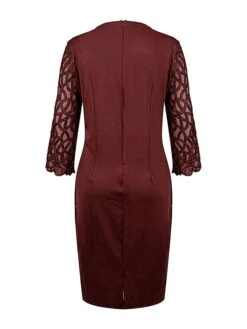 Women‘s Party Dress Sequin Dress Cocktail Dress Midi Dress Black Wine Dark Green 3/4 Length Sleeve Pure Color Sparkly Glitter Sequins Spring Fall Winter Crew Neck Fashion Wedding Guest Birthday -Tesla Style ktslmp1691659617330