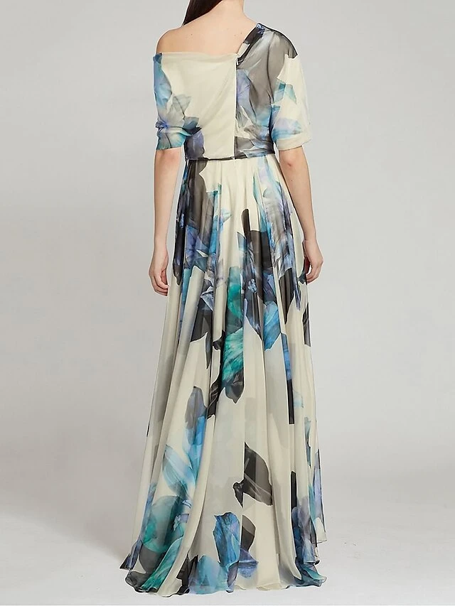 Women's Party Dress Wedding Guest Dress Swing Dress Long Dress Maxi Dress Blue Half Sleeve Floral Patchwork Summer Spring Fall Crew Neck Fashion Birthday Vacation Fall Dress Loose Fit 2023 S M L XL 4 Women's Party Dress Wedding Guest Dress Swing Dress Long Dress Maxi Dress Blue Half Sleeve Floral Patchwork Summer Spring Fall Crew Neck Fashion Birthday Vacation Fall Dress Loose Fit 2023 S M L XL - Image 2