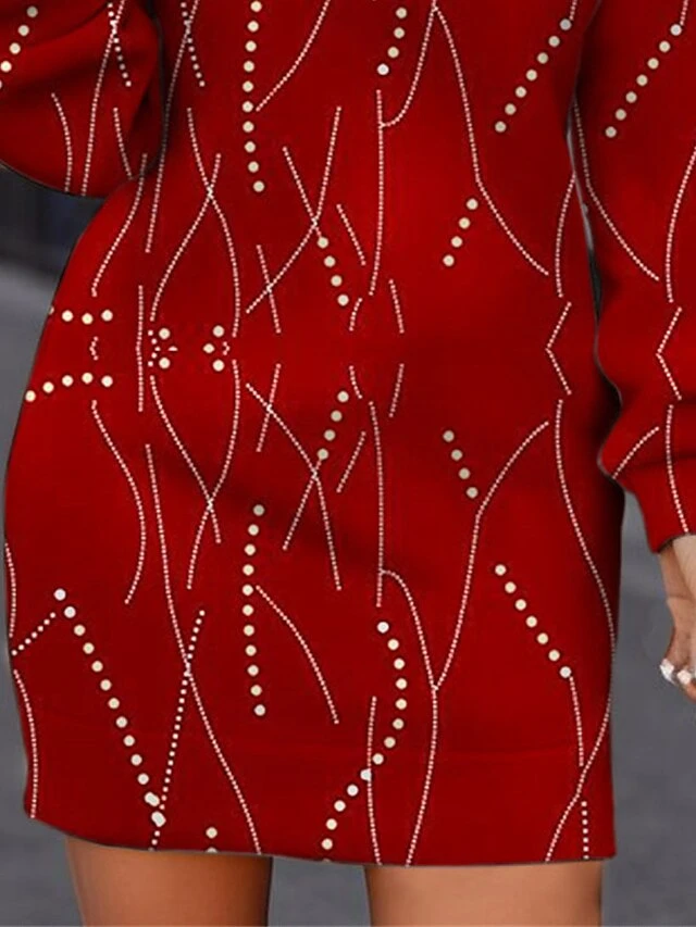 Women's Casual Dress Christmas Dress Sweatshirt Dress Ombre Print Crew Neck Mini Dress Fashion Streetwear Outdoor Christmas Long Sleeve Loose Fit Dark Red Fall Winter S M L XL XXL 5 Women's Casual Dress Christmas Dress Sweatshirt Dress Ombre Print Crew Neck Mini Dress Fashion Streetwear Outdoor Christmas Long Sleeve Loose Fit Dark Red Fall Winter S M L XL XXL - Image 3