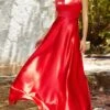 Women's Prom Dress Party Dress Satin Dress Long Dress Maxi Dress Red Sleeveless Pure Color Backless Spring Fall Winter Spaghetti Strap Fashion Birthday Evening Party Wedding Guest 2023 S M L XL -Tesla Style kzttsk1693983147908
