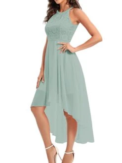 Women's Party Dress Lace Dress Homecoming Dress Midi Dress Pink Wine Purple Sleeveless Pure Color Lace Summer Spring Crew Neck Party Birthday Evening Party Wedding Guest 2023 S M L XL 2XL -Tesla Style lbhsae1675674073592