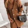 Women's Work Dress Blazer Dress Sheath Dress Fashion Mini Dress Button Shirt Collar Long Sleeve Plain Loose Fit Black White Yellow Fall Winter S M L XL XXL -Tesla Style lbrlii1694054575862
