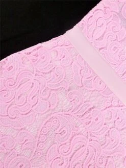 Women's Party Dress Lace Dress Cocktail Dress Midi Dress Pink Sleeveless Pure Color Lace Summer Spring Fall Strapless Fashion Wedding Guest Vacation Summer Dress 2023 S M L XL XXL 3XL 4XL -Tesla Style lchatp1691042748964