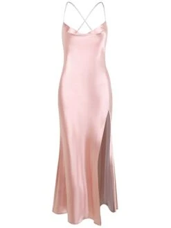 Women's Party Dress Homecoming Dress Satin Dress Pink Dress Long Dress Maxi Dress Black Sleeveless Pure Color Lace Up Summer Spring Fall Spaghetti Strap Fashion Party Birthday Evening Party Slim 2023 -Tesla Style ldiqsn1669448386691