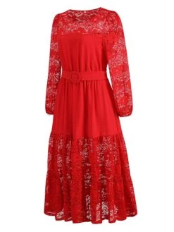 Women's Prom Dress Party Dress Lace Dress Long Dress Maxi Dress Black Pink Red Long Sleeve Pure Color Lace Spring Fall Winter Crew Neck Fashion Winter Dress Birthday Evening Party 2023 S M L XL XXL 34 Women's Prom Dress Party Dress Lace Dress Long Dress Maxi Dress Black Pink Red Long Sleeve Pure Color Lace Spring Fall Winter Crew Neck Fashion Winter Dress Birthday Evening Party 2023 S M L XL XXL -Tesla Style lebplc1692341644616