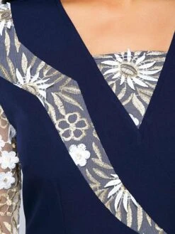 Women's Party Dress Sheath Dress Knee Length Dress Red Blue Long Sleeve Floral Patchwork Summer Spring Square Neck Stylish Winter Dress Fall Dress Loose Fit 2023 S M L XL XXL 3XL 4XL 5XL -Tesla Style lezdao1645004586626