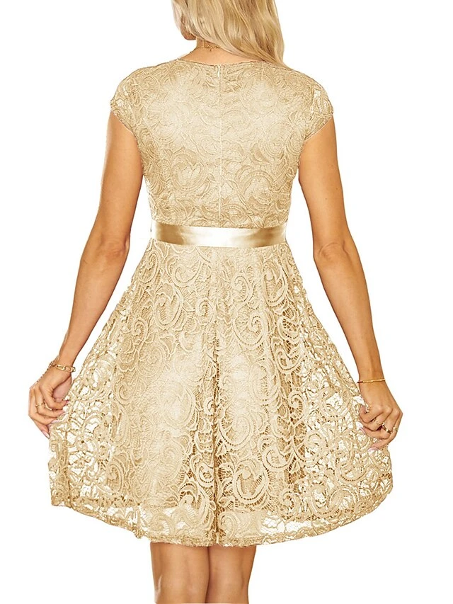 Women‘s Christmas Party Dress Lace Dress Cocktail Dress Midi Dress Pink Wine Navy Blue Short Sleeve Pure Color Lace Spring Fall Winter V Neck Fashion Winter Dress Wedding Guest Vacation 2023 13 Women‘s Christmas Party Dress Lace Dress Cocktail Dress Midi Dress Pink Wine Navy Blue Short Sleeve Pure Color Lace Spring Fall Winter V Neck Fashion Winter Dress Wedding Guest Vacation 2023 - Image 11