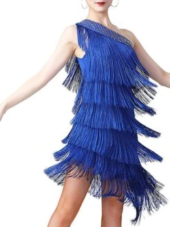 Women's Party Dress Fringe Dress Cocktail Dress Midi Dress Black White Light Red Sleeveless Pure Color Tassel Fringe Summer Spring Fall One Shoulder Fashion Evening Party Wedding Guest Vacation Slim -Tesla Style liruzg1639558929916