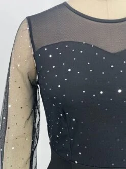 Women‘s Prom Dress Party Dress Sequin Dress Long Dress Maxi Dress Black Long Sleeve Pure Color Sparkly Glitter Sequins Fall Winter Autumn Spaghetti Strap Fashion Wedding Guest Evening Party -Tesla Style ljpnik1693982500480