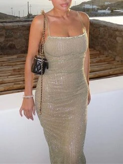 Women‘s Party Dress Sequin Dress Wedding Guest Dress Long Dress Maxi Dress Beige Sleeveless Pure Color Sparkly Glitter Sequins Summer Spring Fall Spaghetti Strap Fashion Wedding Guest Birthday 26 Women‘s Party Dress Sequin Dress Wedding Guest Dress Long Dress Maxi Dress Beige Sleeveless Pure Color Sparkly Glitter Sequins Summer Spring Fall Spaghetti Strap Fashion Wedding Guest Birthday -Tesla Style lkjnmc1691650491338