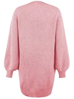 Women's Sweater Dress Winter Dress Jumper Dress Mini Dress Button Daily Date Going Out Active Fashion Crew Neck Long Sleeve 2023 Loose Fit Black Pink Color S M L XL Size -Tesla Style lldwvs1692858954957