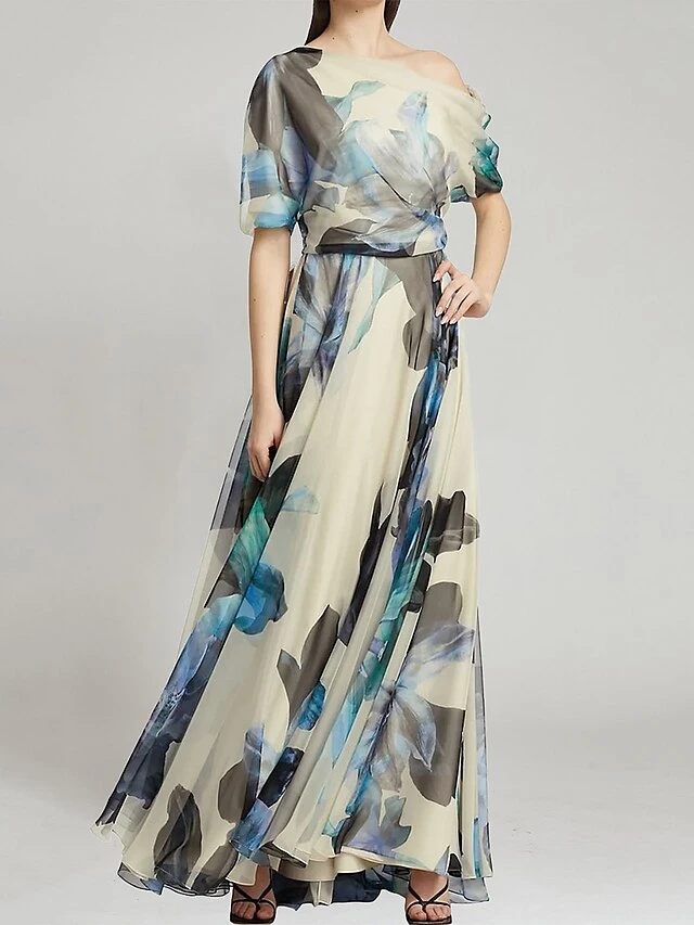 Women's Party Dress Wedding Guest Dress Swing Dress Long Dress Maxi Dress Blue Half Sleeve Floral Patchwork Summer Spring Fall Crew Neck Fashion Birthday Vacation Fall Dress Loose Fit 2023 S M L XL 7 Women's Party Dress Wedding Guest Dress Swing Dress Long Dress Maxi Dress Blue Half Sleeve Floral Patchwork Summer Spring Fall Crew Neck Fashion Birthday Vacation Fall Dress Loose Fit 2023 S M L XL - Image 5