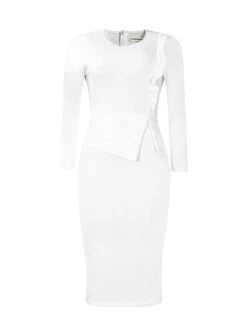 Women's Work Dress Sheath Dress Black Dress Fashion Midi Dress Ruched Split Crew Neck Long Sleeve Plain Regular Fit Black White Red Fall Winter S M L XL XXL 33 Women's Work Dress Sheath Dress Black Dress Fashion Midi Dress Ruched Split Crew Neck Long Sleeve Plain Regular Fit Black White Red Fall Winter S M L XL XXL -Tesla Style lodawq1693206408005