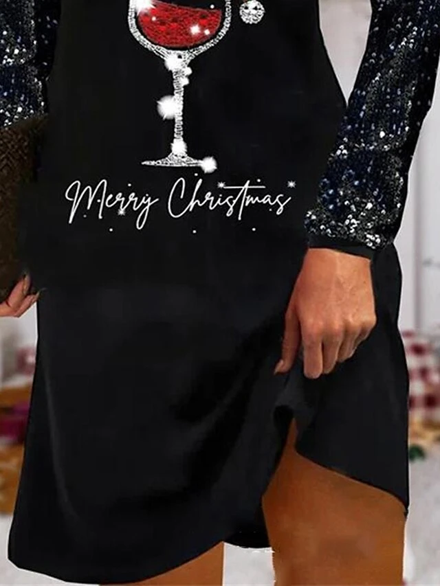 Women's Party Dress Sequin Dress Cocktail Dress Mini Dress Black Long Sleeve Geometric Sequins Spring Fall Winter V Neck Fashion Winter Dress Christmas Wedding Guest 2023 S M L XL 5 Women's Party Dress Sequin Dress Cocktail Dress Mini Dress Black Long Sleeve Geometric Sequins Spring Fall Winter V Neck Fashion Winter Dress Christmas Wedding Guest 2023 S M L XL - Image 3