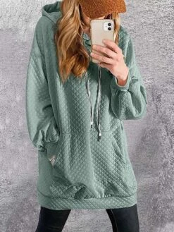 Women's Casual Dress Hoodie Dress Black Dress Mini Dress Pocket Outdoor Street Daily Active Fashion Hooded Long Sleeve 2023 Loose Fit Black Red Blue Color S M L XL XXL Size