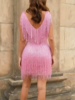 Women's Party Dress Fringe Dress Sequin Dress Black Dress Homecoming Mini Dress Silver Black White Sleeveless Pure Color Sparkly Glitter Winter V Neck Fashion 21 Women's Party Dress Fringe Dress Sequin Dress Black Dress Homecoming Mini Dress Silver Black White Sleeveless Pure Color Sparkly Glitter Winter V Neck Fashion -Tesla Style marujm1692080371043