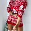 Women‘s Christmas Sweater Dress Jumper Dress Winter Dress Fashion Ugly Christmas Christmas Daily Vacation Going Out Crew Neck Long Sleeve Patchwork 2023 Regular Fit Wine Navy Blue S M -Tesla Style mavqjq1694601704584