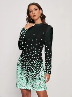 Women's Sweater Dress Winter Dress Jumper Dress Midi Dress Warm Polka Dot Outdoor Daily Holiday Vacation Round Neck Long Sleeve 2023 Regular Fit Pink Green S M L XL XXL 3XL -Tesla Style mawolb1697523640630