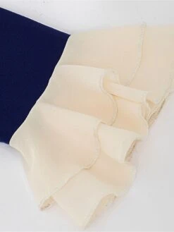 Women's Work Dress Sheath Dress Semi Formal Dress Fashion Midi Dress Lace Up Ruffle Crew Neck Long Sleeve Color Block Regular Fit Black Dark Blue Fall Winter S M L XL XXL -Tesla Style mbooro1693374195392