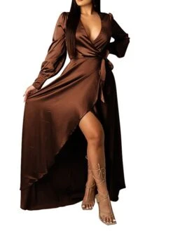 Women‘s Wedding Guest Dress Party Dress Satin Dress Sheath Dress Swing Dress Long Dress Maxi Dress Black Yellow Pink Long Sleeve Pure Color Lace Up Winter Fall Spring V Neck Mature Winter Dress 2023 41 Women‘s Wedding Guest Dress Party Dress Satin Dress Sheath Dress Swing Dress Long Dress Maxi Dress Black Yellow Pink Long Sleeve Pure Color Lace Up Winter Fall Spring V Neck Mature Winter Dress 2023 -Tesla Style meqraa1643182442747