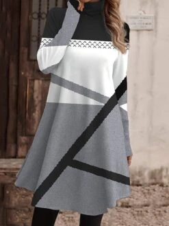 Women's Work Dress Casual Dress Fashion Winter Dress Daily Mini Dress Print Turtleneck Long Sleeve Geometric Regular Fit Blue Brown Green Fall Winter S M L XL XXL 9 Women's Work Dress Casual Dress Fashion Winter Dress Daily Mini Dress Print Turtleneck Long Sleeve Geometric Regular Fit Blue Brown Green Fall Winter S M L XL XXL -Tesla Style mkrhlz1694151642070