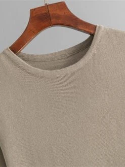 Women's Sweater Dress Jumper Dress Winter Dress Midi Dress Warm Plain Outdoor Daily Vacation Going Out Crew Neck Long Sleeve 2023 Slim Black Sky Blue Green One Size -Tesla Style mkyptk1697767726998