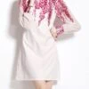 Women's Party Dress Casual Dress Sheath Dress Mini Dress Black White Long Sleeve Floral Print Fall Winter Autumn Shirt Collar Fashion Vacation 2023 M L XL XXL -Tesla Style mlqhhh1697451969701