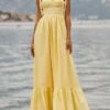 Women's Party Dress Wedding Guest Dress Swing Dress Long Dress Maxi Dress Yellow Sleeveless Pure Color Ruched Summer Spring Spaghetti Strap Party Birthday Wedding Guest Vacation Slim 2023 S M L XL 2 Women's Party Dress Wedding Guest Dress Swing Dress Long Dress Maxi Dress Yellow Sleeveless Pure Color Ruched Summer Spring Spaghetti Strap Party Birthday Wedding Guest Vacation Slim 2023 S M L XL -Tesla Style molkzx1683618534299