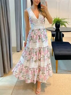 Women's Prom Dress Party Dress Lace Dress Long Dress Maxi Dress White Green Sleeveless Floral Lace Summer Spring Fall V Neck Fashion Evening Party Wedding Guest Vacation 2023 S M L XL 10 Women's Prom Dress Party Dress Lace Dress Long Dress Maxi Dress White Green Sleeveless Floral Lace Summer Spring Fall V Neck Fashion Evening Party Wedding Guest Vacation 2023 S M L XL -Tesla Style mpcvky1687838097259