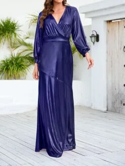 Women's Prom Dress Party Dress Wedding Guest Dress Long Dress Maxi Dress Silver Black Red Long Sleeve Pure Color Ruched Spring Fall Winter V Neck Fashion Winter Dress Wedding Guest Evening Party 2023 12 Women's Prom Dress Party Dress Wedding Guest Dress Long Dress Maxi Dress Silver Black Red Long Sleeve Pure Color Ruched Spring Fall Winter V Neck Fashion Winter Dress Wedding Guest Evening Party 2023 -Tesla Style mpuyus1695028820222