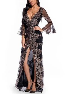 Women's Prom Dress Party Dress Sequin Dress Long Dress Maxi Dress Black Gold Long Sleeve Floral Sequins Spring Fall Winter V Neck Fashion Party Winter Dress Wedding Guest 2023 S M L XL 28 Women's Prom Dress Party Dress Sequin Dress Long Dress Maxi Dress Black Gold Long Sleeve Floral Sequins Spring Fall Winter V Neck Fashion Party Winter Dress Wedding Guest 2023 S M L XL -Tesla Style mtqyde1635241719741