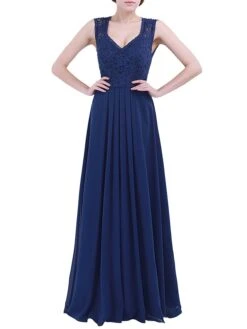 Women's Party Dress Lace Dress Emerald Green Dress Maxi Long Dress Green Sleeveless Solid Color Lace Summer Spring V Neck Elegant Party 2022 S M L XL XXL -Tesla Style mtrahs1636619758840