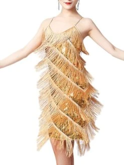 Women's Party Dress Fringe Dress Sequin Dress Midi Dress Silver Black White Sleeveless Pure Color Sequins Summer Spring Fall Spaghetti Strap Fashion Party Vacation Summer Dress 2022 S M L XL XXL 3XL