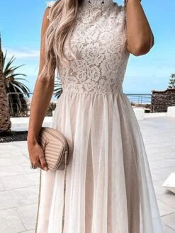 Women‘s Party Dress Wedding Guest Dress Lace Dress Swing Dress Midi Dress White Sleeveless Pure Color Lace Spring Summer Crew Neck Classic Daily Date Slim 2023 S M L XL 6 Women‘s Party Dress Wedding Guest Dress Lace Dress Swing Dress Midi Dress White Sleeveless Pure Color Lace Spring Summer Crew Neck Classic Daily Date Slim 2023 S M L XL -Tesla Style mwqeyt1671704732258