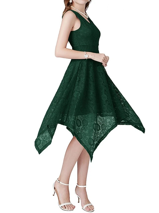 Women's Party Dress Lace Dress Cocktail Dress Midi Dress Black Pink Wine Sleeveless Pure Color Lace Spring Fall Winter V Neck Fashion Winter Dress Wedding Guest Vacation 2023 S M L XL XXL 11 Women's Party Dress Lace Dress Cocktail Dress Midi Dress Black Pink Wine Sleeveless Pure Color Lace Spring Fall Winter V Neck Fashion Winter Dress Wedding Guest Vacation 2023 S M L XL XXL - Image 9