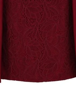 Women's Party Dress Lace Dress Swing Dress Mini Dress Black Wine Blue 3/4 Length Sleeve Pure Color Lace Spring Fall Winter Crew Neck Fashion Party Spring Dress 2023 S M L XL XXL 3XL 4XL -Tesla Style mzhaau1671604321942