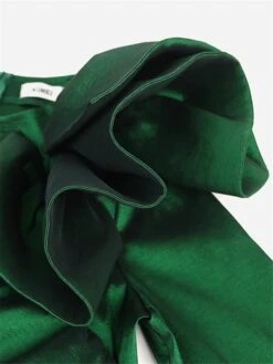 Women‘s Christmas Prom Dress Party Dress Satin Dress Long Dress Maxi Dress Red Blue Green Long Sleeve Pure Color Ruffle Spring Fall Winter Crew Neck Fashion Winter Dress Evening Party Wedding Guest -Tesla Style ncdxaq1692179657748