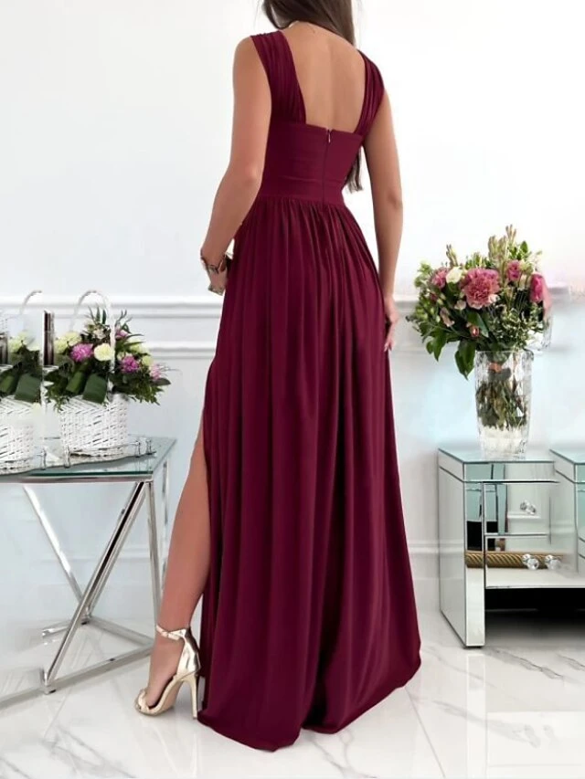 Women‘s Party Dress Homecoming Dress Long Dress Maxi Dress Black Pink Fuchsia Sleeveless Pure Color Backless Spring Summer V Neck 2023 S M L XL XXL 10 Women‘s Party Dress Homecoming Dress Long Dress Maxi Dress Black Pink Fuchsia Sleeveless Pure Color Backless Spring Summer V Neck 2023 S M L XL XXL - Image 8