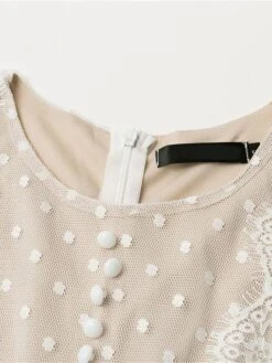 Women's Party Dress Lace Dress Wedding Guest Dress Mini Dress White Long Sleeve Polka Dot Lace Spring Fall Winter Crew Neck Fashion Birthday Wedding Guest Vacation 2023 S M L XL XXL -Tesla Style nexyls1691746158672