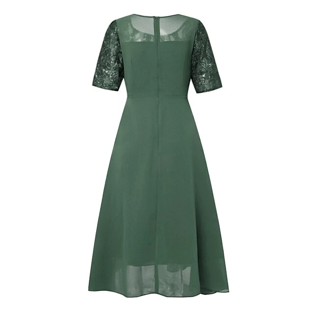 Women‘s Cocktail Party Dress Lace Dress Midi Dress Green Blue Purple Half Sleeve Floral Embroidery Lace Summer Spring Crew Neck Elegant Classic Wedding Guest 2023 S M L XL XXL 3XL 14 Women‘s Cocktail Party Dress Lace Dress Midi Dress Green Blue Purple Half Sleeve Floral Embroidery Lace Summer Spring Crew Neck Elegant Classic Wedding Guest 2023 S M L XL XXL 3XL - Image 12