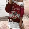 Women‘s Christmas Casual Dress Sweatshirt Dress Mini Dress Warm Fashion Outdoor Holiday Crew Neck Print Santa Claus Snowman Loose Fit Black White Red S M L XL XXL